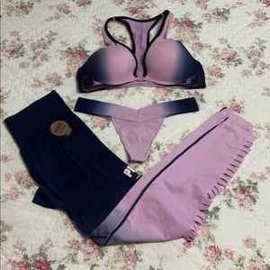 VS Pink bra, Thong and leggings